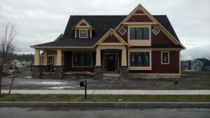 Exterior siding Hardie on new Construction front view